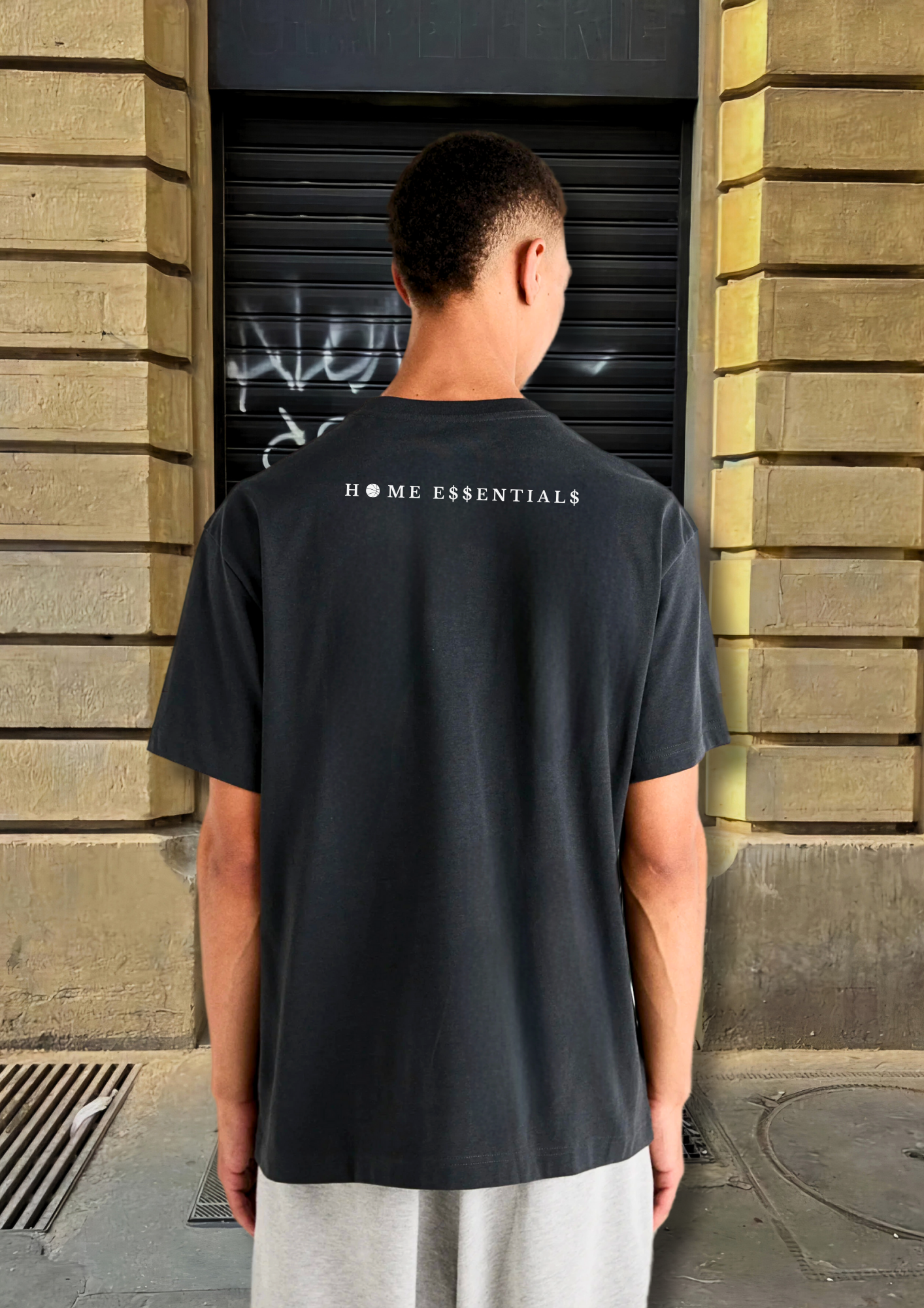 HOME E$$ENTIAL$ GREY REGULAR TEE