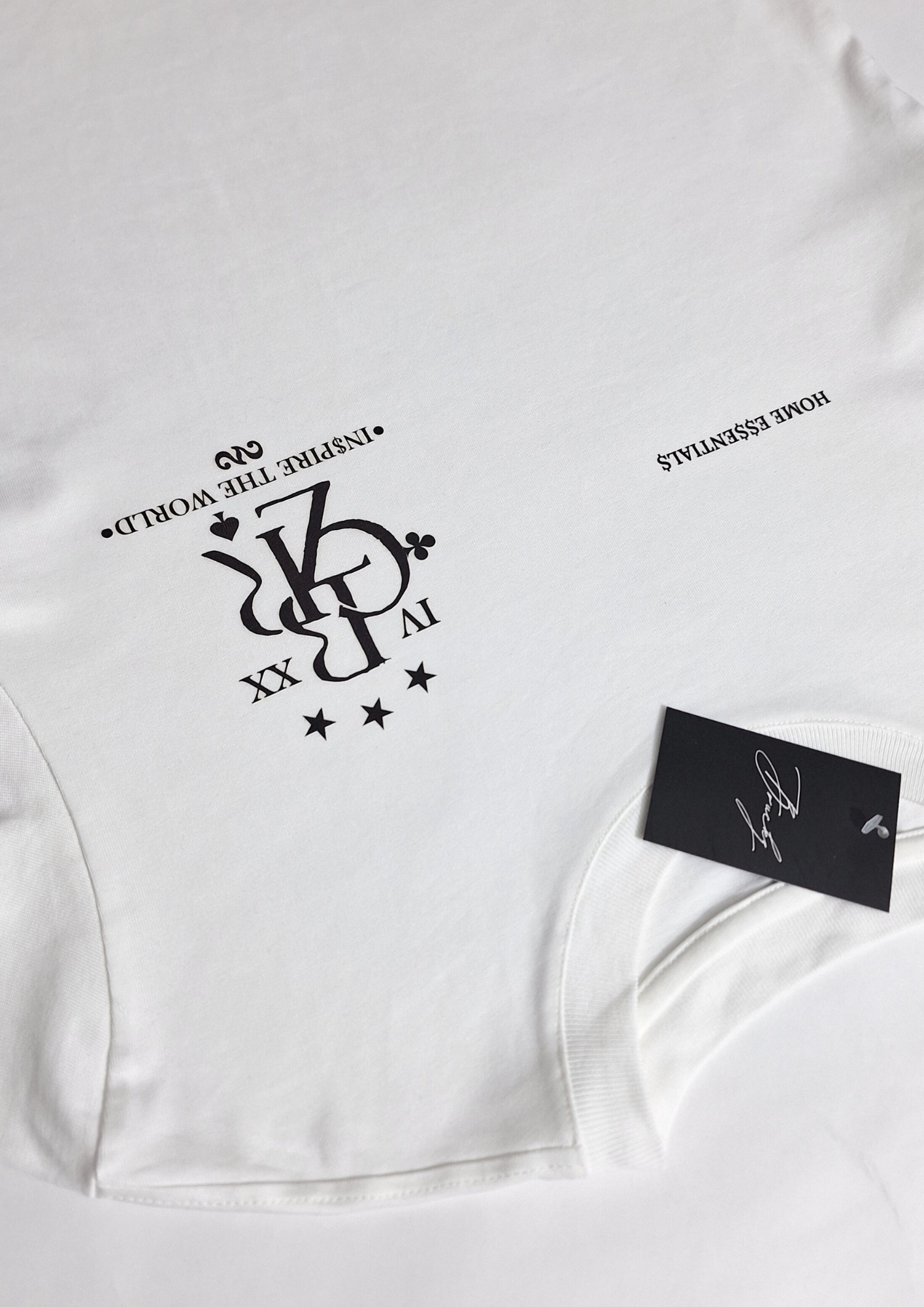 HOME E$$ENTIAL$ IVORY/BLVCK REGULAR TEE