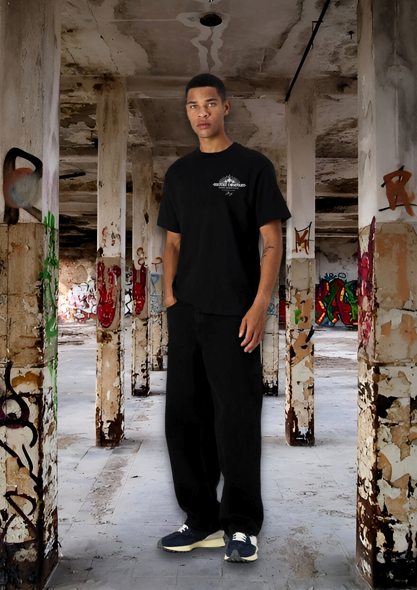HOME E$$ENTIAL$ BLACK REGULAR TEE