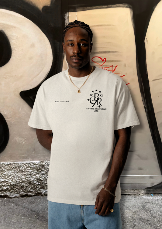 HOME E$$ENTIAL$ IVORY/BLVCK REGULAR TEE