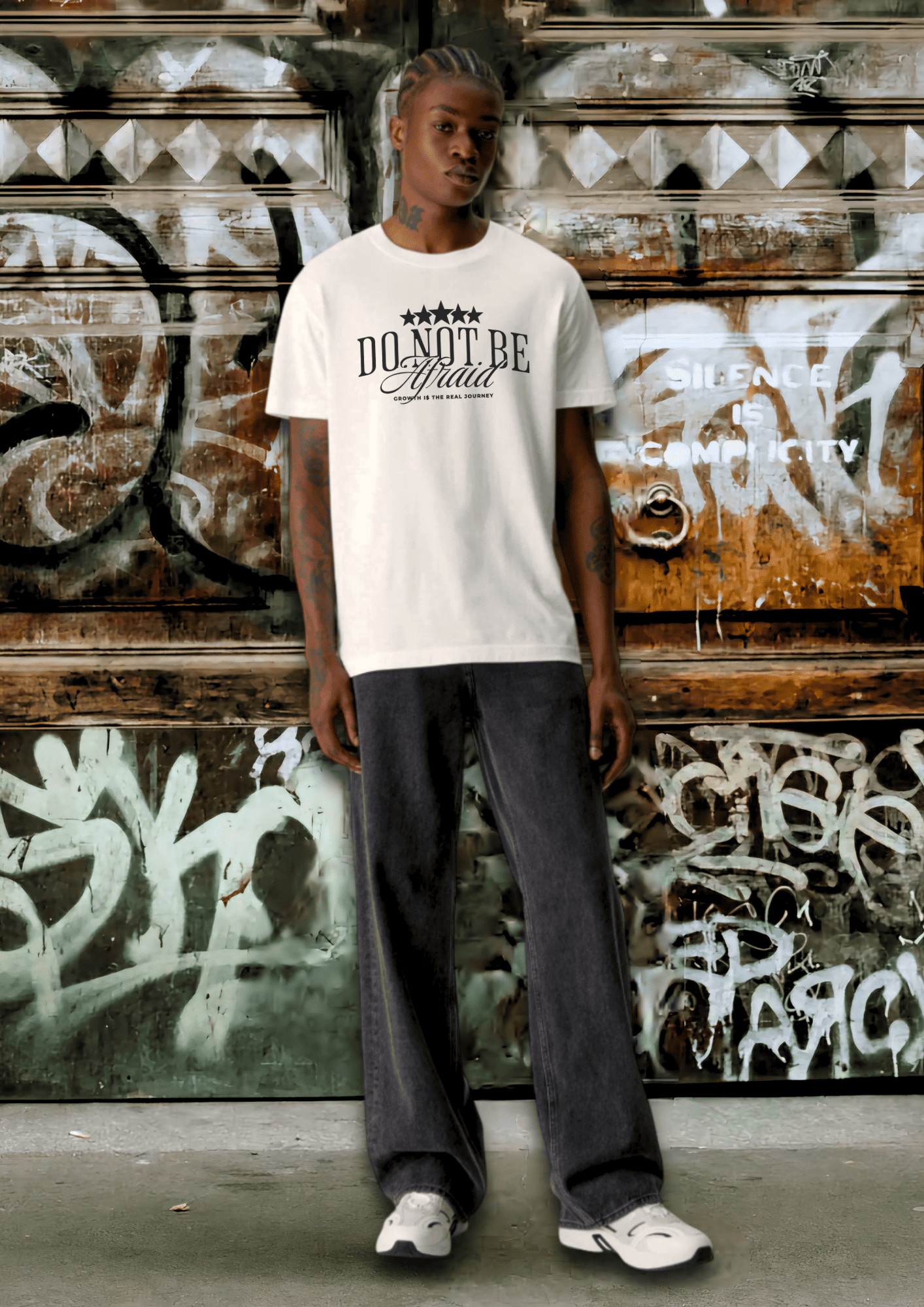 HOME E$$ENTIAL$ IVORY/BLCK REGULAR TEE