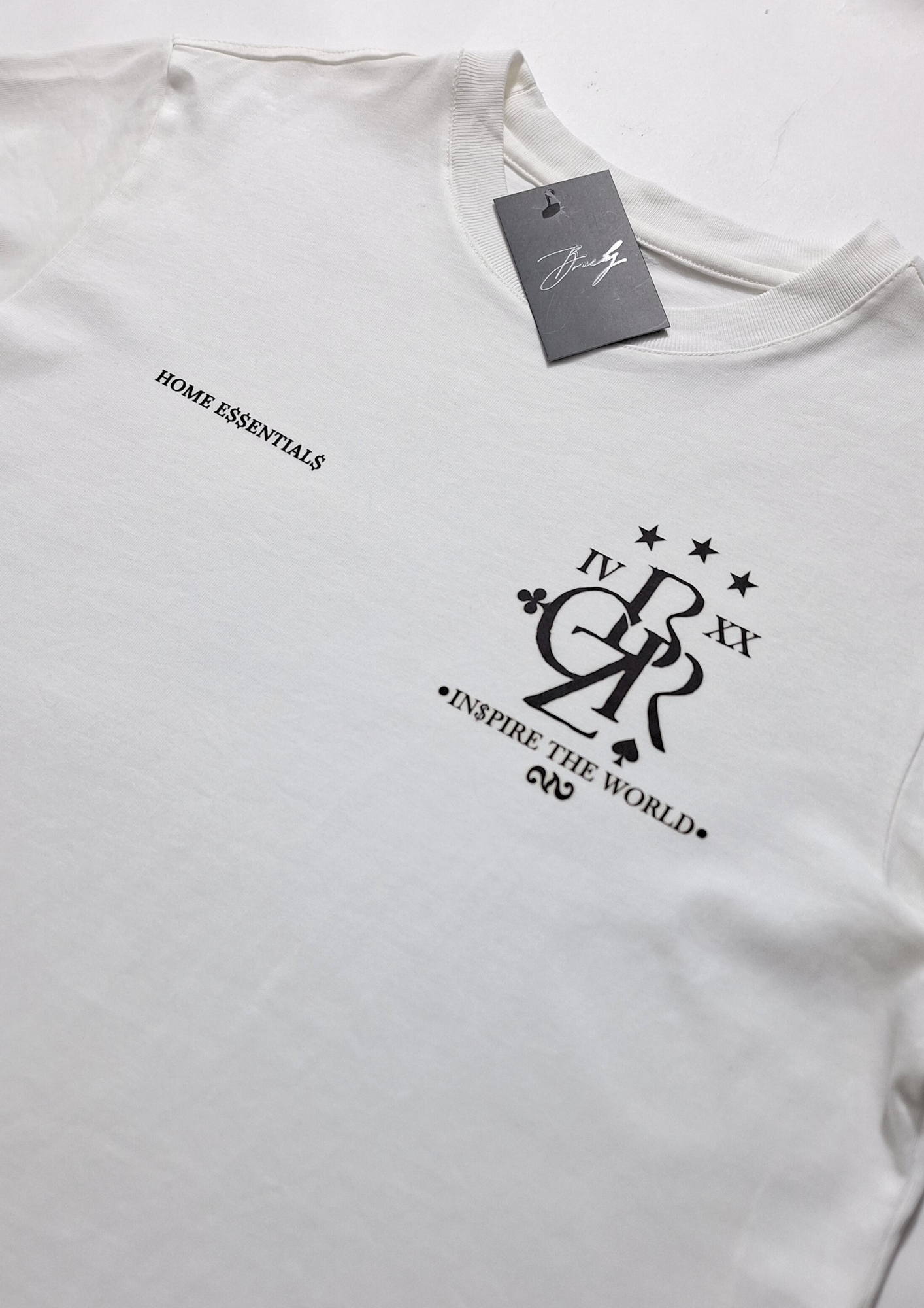 HOME E$$ENTIAL$ IVORY/BLVCK REGULAR TEE