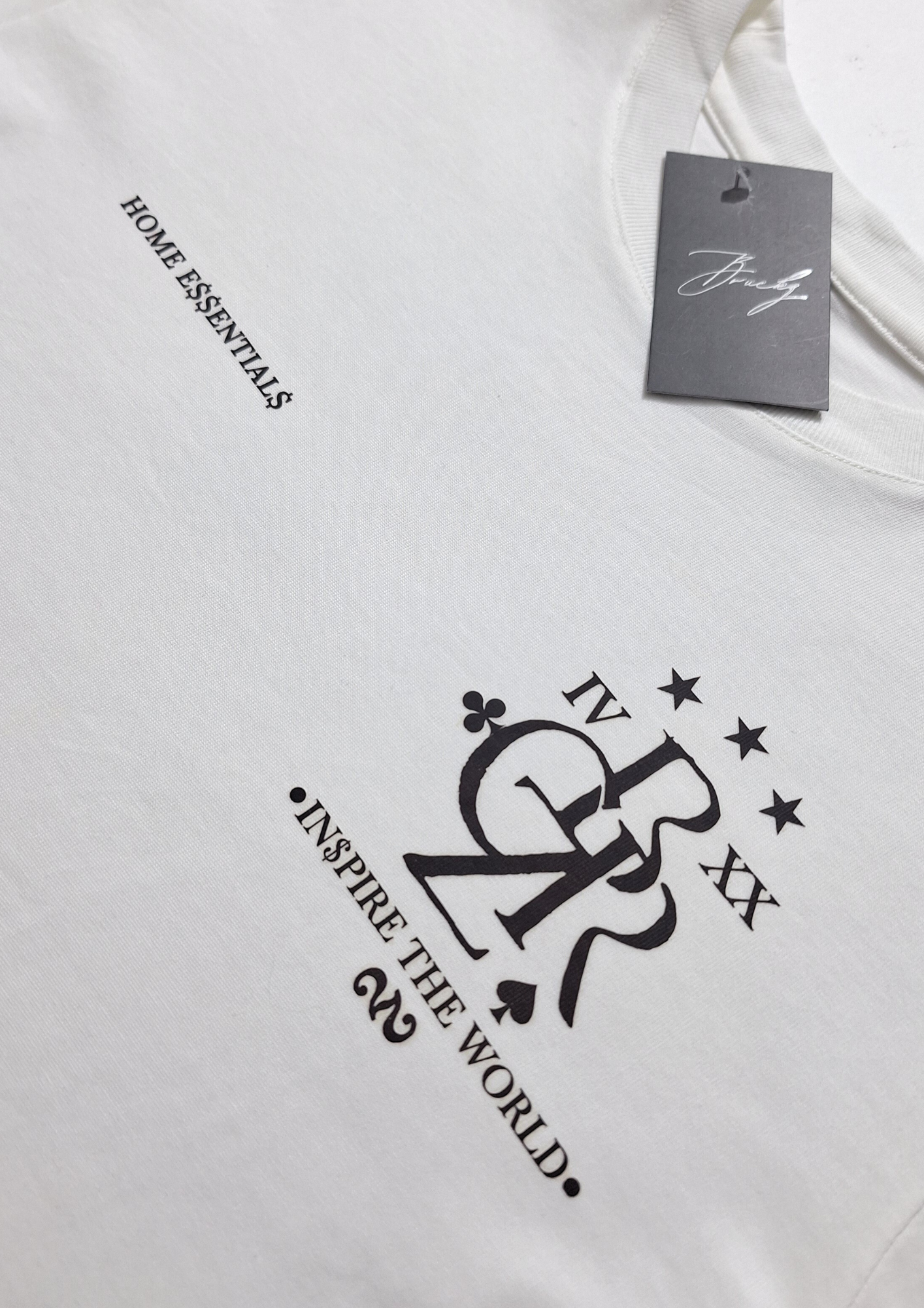 HOME E$$ENTIAL$ IVORY/BLVCK REGULAR TEE